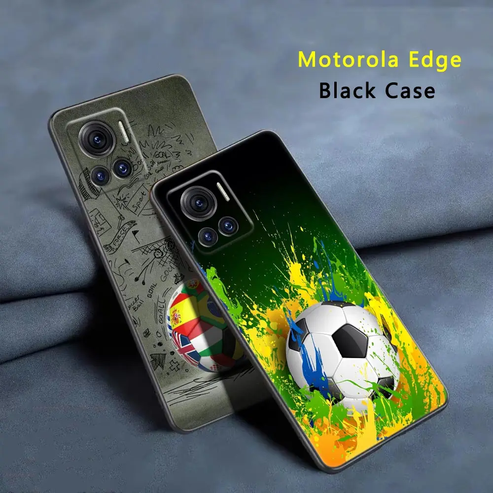 

Football Passion Soccer Ball Case For Motorola Moto Edge 20 40 30 Pro Ultra Neo Lite One Fusion Plus G Stylus Hyper Phone Cover