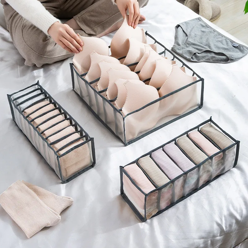 

1 шт. коробка для хранения носков, бюстгальтеров, трусов, складной ящик для разделения шкафа, органайзер, бытовое хранение одежды, инструмент...