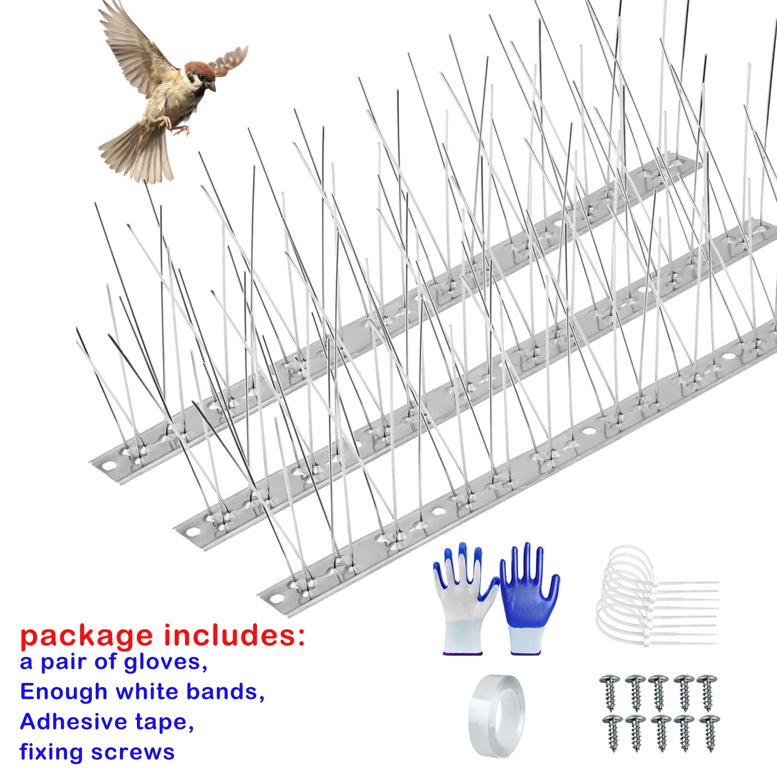 10 шт. шипы для птиц/голубей из нержавеющей стали на пластиковом основании забора