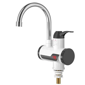 electric water heater with led temperature display leakage protection eu plug for kitchentoilet instant kitchen faucet heater free global shipping