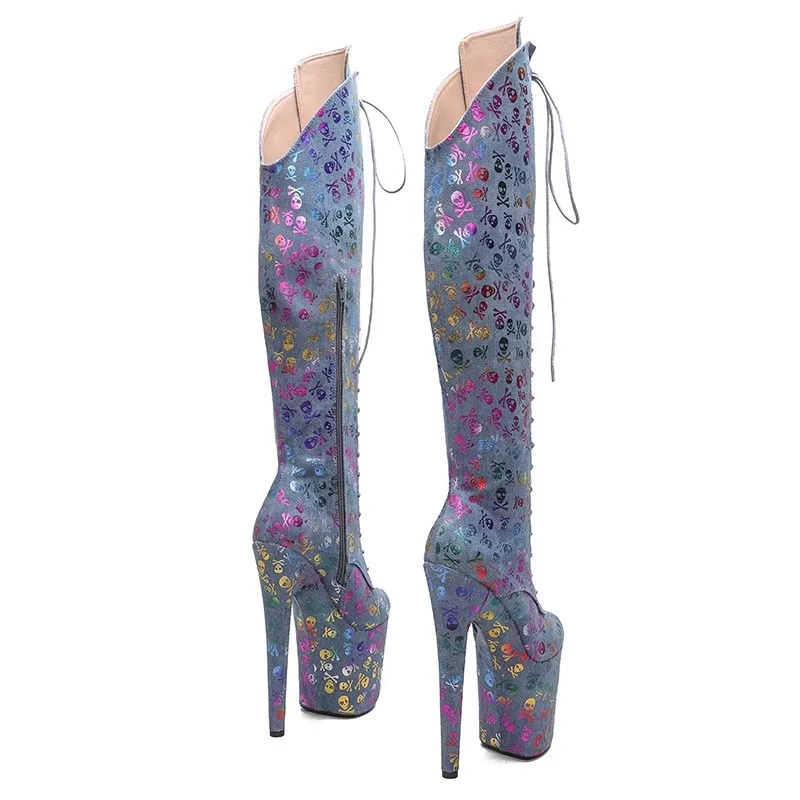 LAIJIANJINXIA/Новинка 20 см/8 дюймов женские современные сапоги до колена на платформе и