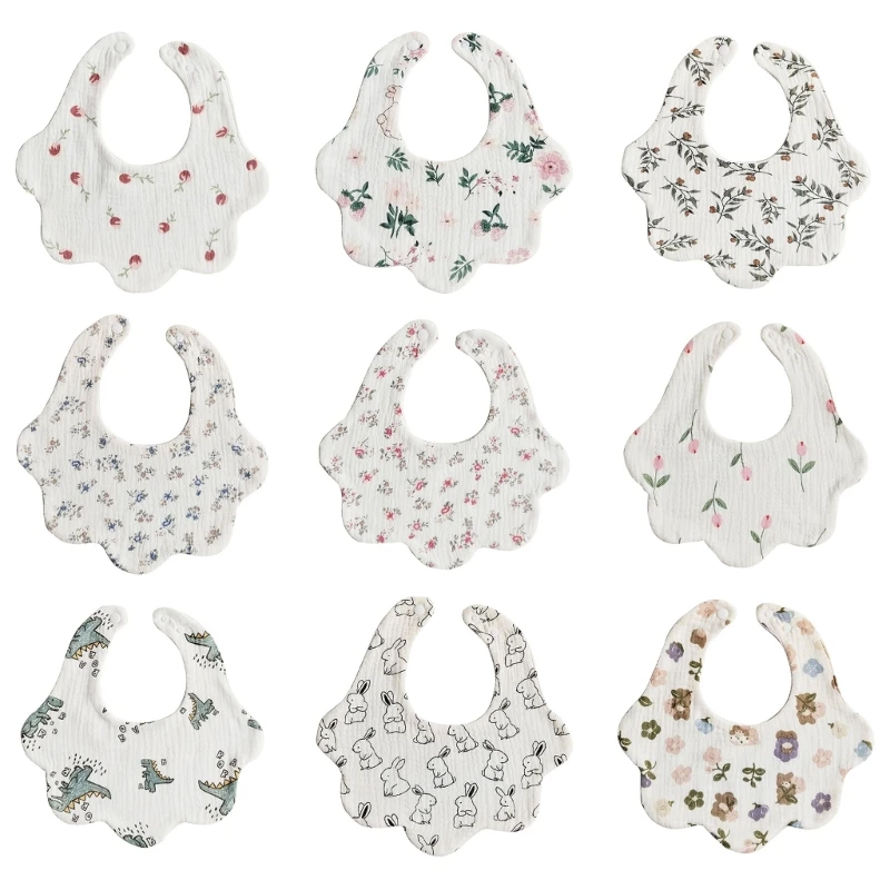 

57EE Baby Mouth Wipe Cloths Newborn Drooling Bib Breathable Bibs Cotton Burp Cloth