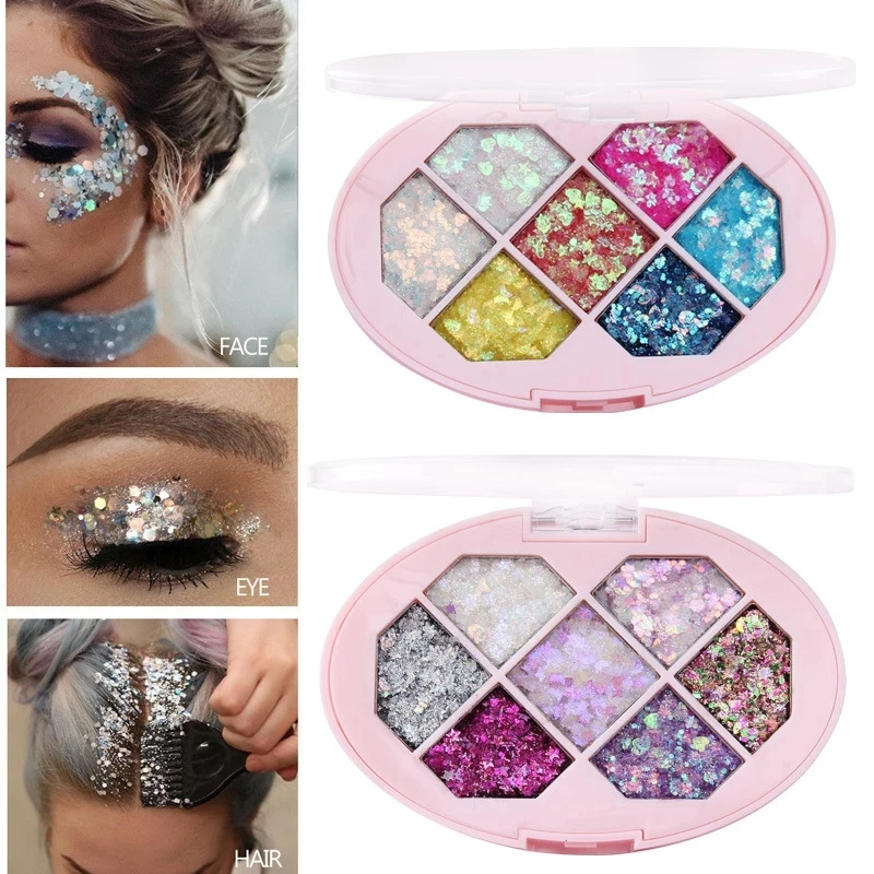 

Glitter Eyeshadow Hair Body Face Glitter Mermaid Flake Art Flash Heart Loose Sequins Cream Festival Glitter Decoration