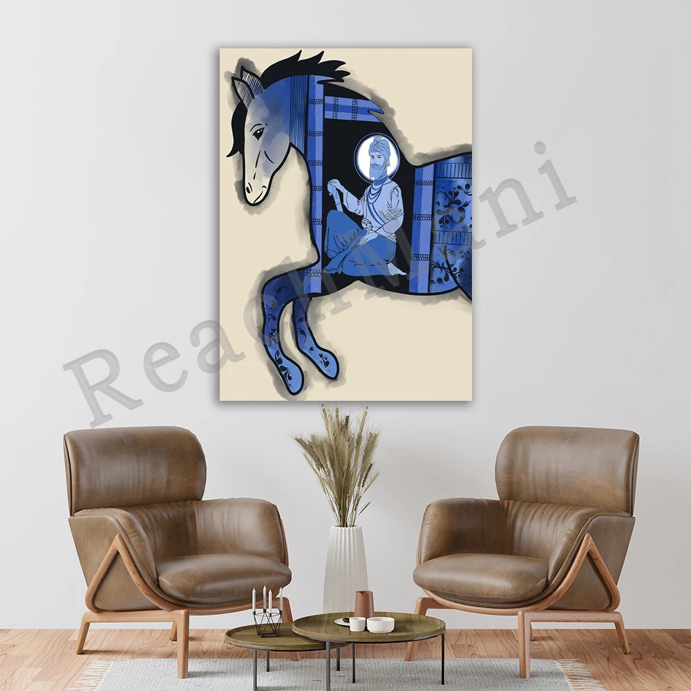 

Blue Guru Gobind Singh Ji Sikh Art, Sikhi Home Decor, Indian Punjabi Wall Art | Sikhism | Guru | Religious Home Wall Decor