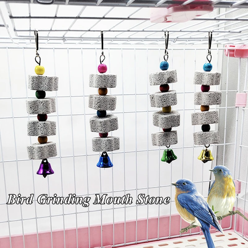 

New Parrot Toy Bird Stone Squirrel Molar String Parrots Supplies Random Colored Practical Durable Grinding Funny Pet Toys