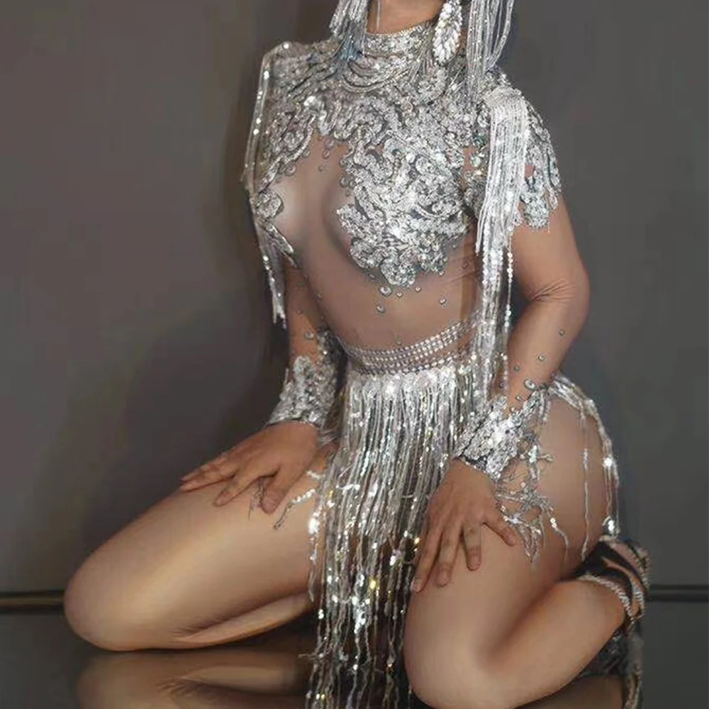 

Женское боди с длинным рукавом и кристаллами