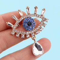 high quality brand crystal rhinestone blue eye brooch pin bridal wedding party dress clothing vintage broaches for women jewelry