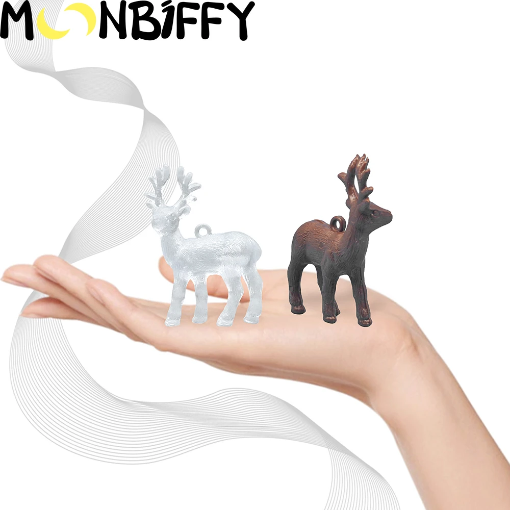 

1 Piece Mini Desktop Deer Christmas Reindeer Desktop Decoration Artificial Garden Micro Landscape Elk Pendant Home Decor Craft