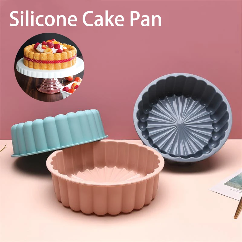 

Round Silicone Charlotte Cake Moulds Strawberry Shortcake Baking Pan Mary Ann/Ballerine Cakes Pan Mold Kitchen Tools Accessories