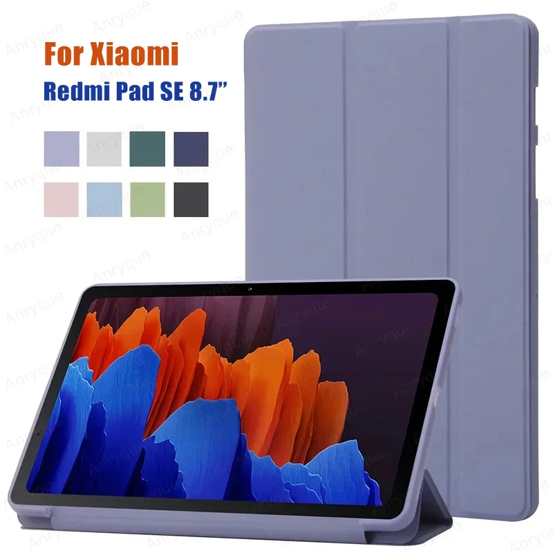 Фото Чехол для Xiaomi Redmi Pad SE 8,7 дюйма, тройной чехол из искусственной кожи, мягкая задняя подставка для планшета, чехол для Redmi Pad SE 8 7 4g, чехол Funda №1