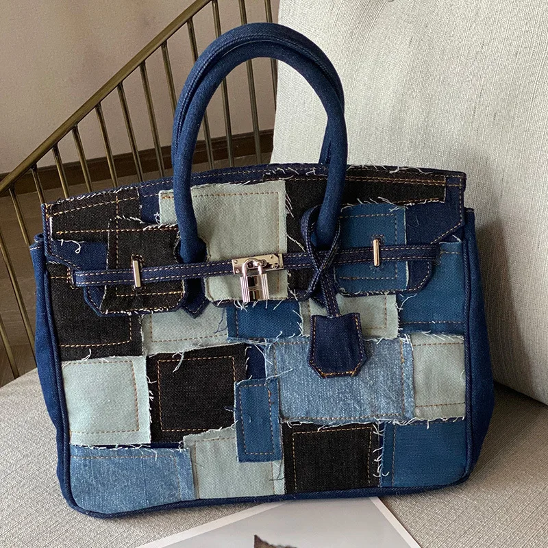 

iPinee Elegant Denim Women Hobo Handbag Shoulder Bag Large Capacity Lady Zipper Purse Hight Quality Crossbody Bag