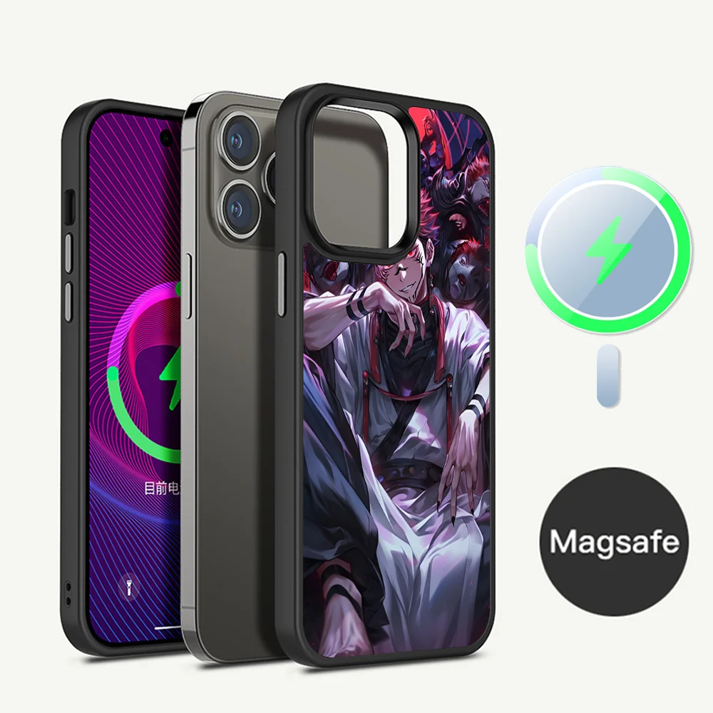 Popular Anime Ryomen Sukuna Phone Case Magnetic For IPhone 16 14 13 12 11 15 Pro Max Plus Magsafe Wireless Charge