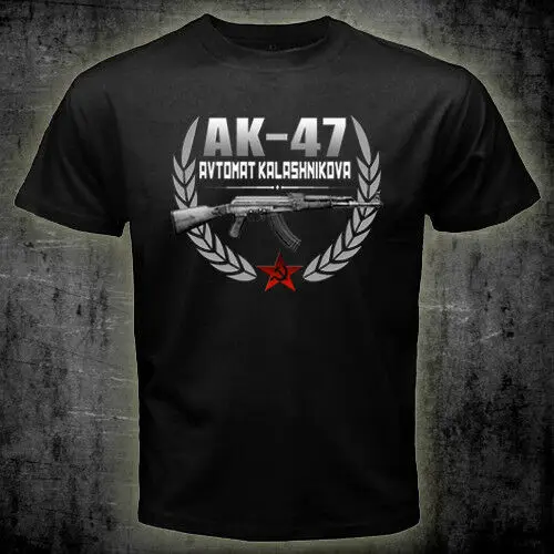 

New AK-47 Avtomat Kalashnikova Russian Riffle Black T-shirt Tee