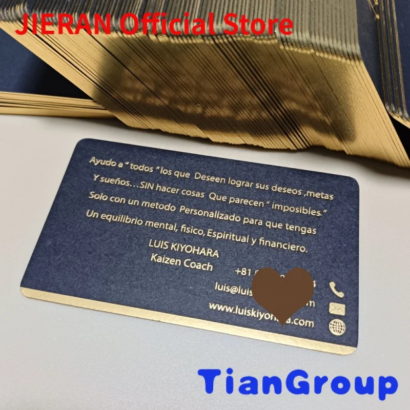 

Custom Luxury Brand Name Gold Foil Printing Logo With gold edges White Paper Visiting Business Card
