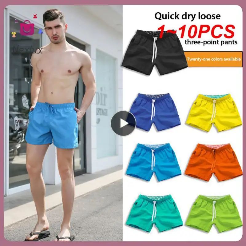 

1~10PCS Swimsuit Beach Quick Drying Trunks For Men Swimwear sunga Boxer Briefs zwembroek heren mayo Board shorts Fast Dry Trunks