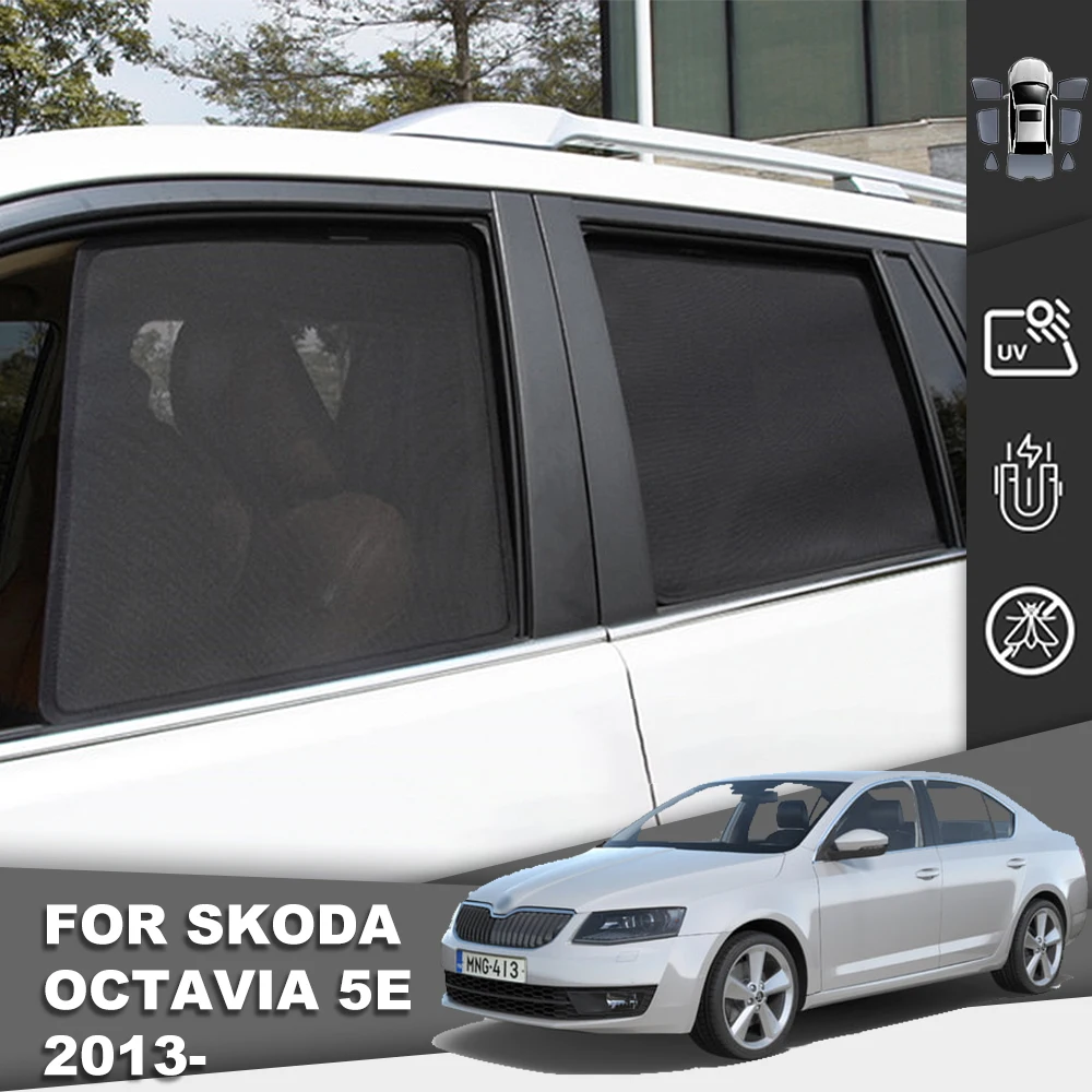 Магнитный автомобильный солнцезащитный козырек для Skoda Octavia 5E 2012-2019 сетчатая