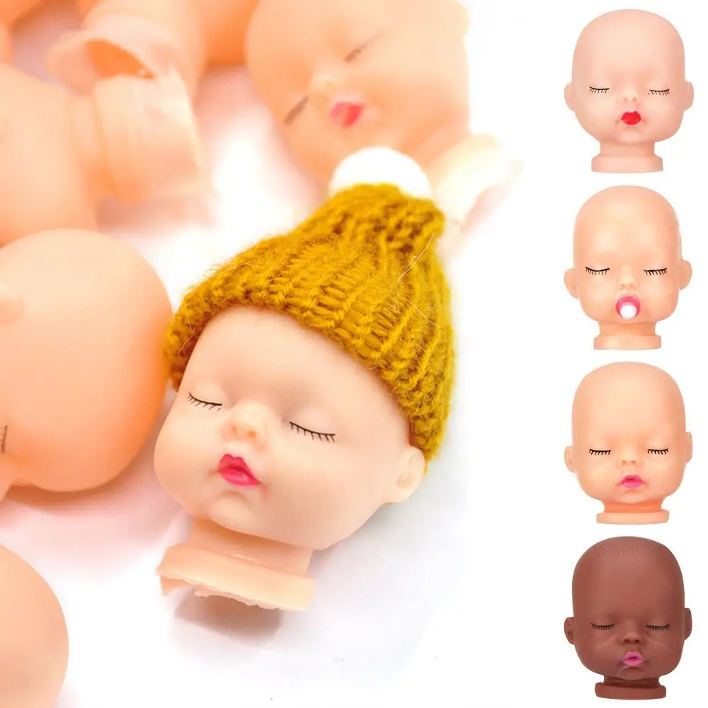 

Toy Parts Handmade Material DIY Accessories With Nipple Feeder Sleeping Baby Head Mini Doll Heads Red Pink Lips