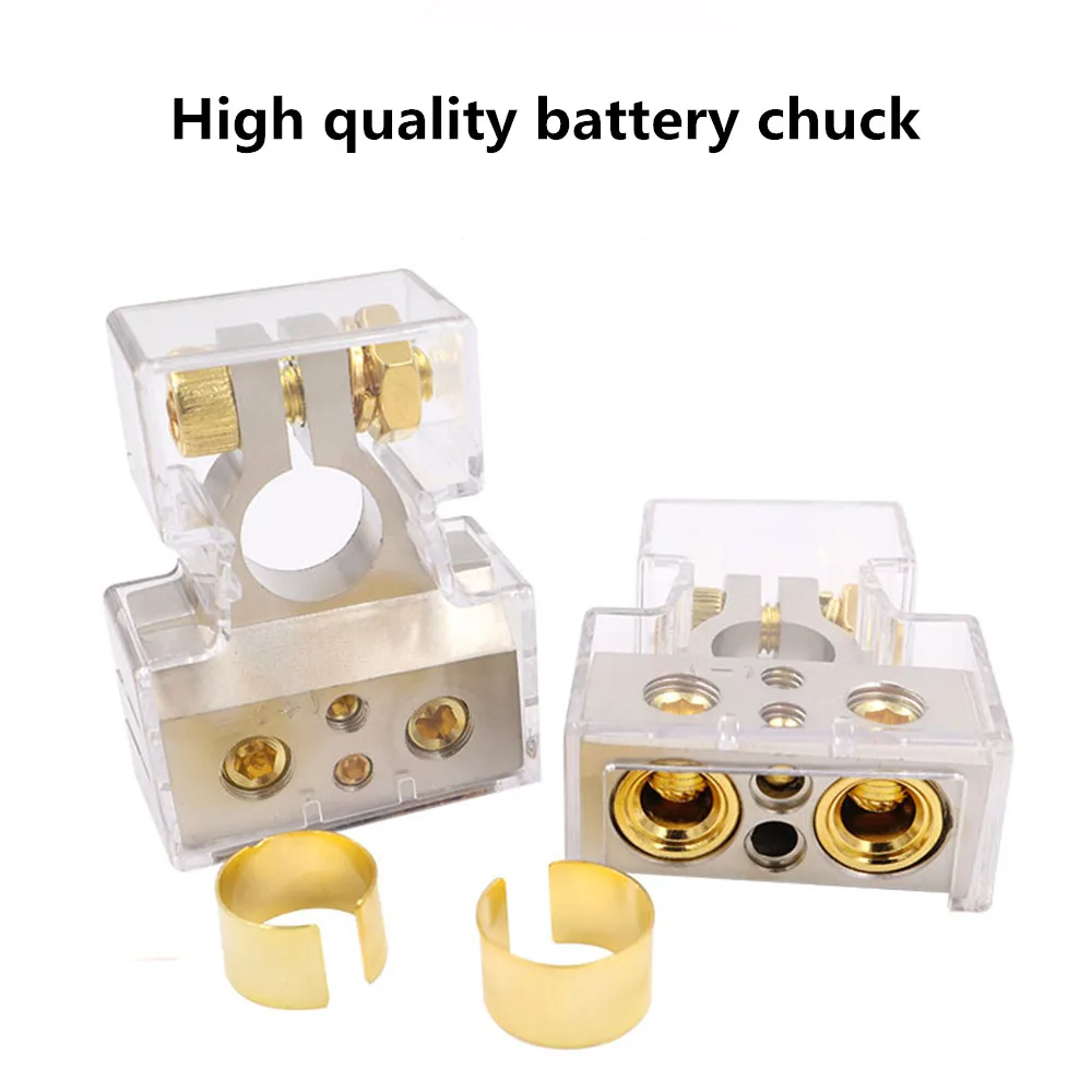 

2Pcs Car Battery Terminal Connectors 0/2/4/8/10 Gauge Positive Negative Auto Car Marine Battery Terminal Connectors Shims