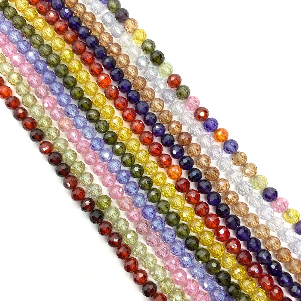 

Exquisite Natural Zircon Faceted Fashion Small Loose Beads Elegant Ladies DIY Jewelry Bracelet Necklace Accessories Size 2 3 4mm