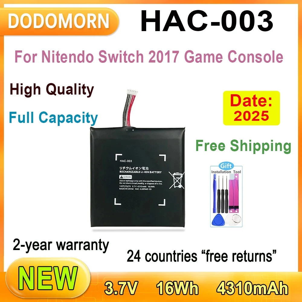 Фото Новый высококачественный аккумулятор для игровой консоли Nitendo Switch 2017, полная емкость 4310 мАч, 16 Втч, 3,7 В, гарантия 2 года №3