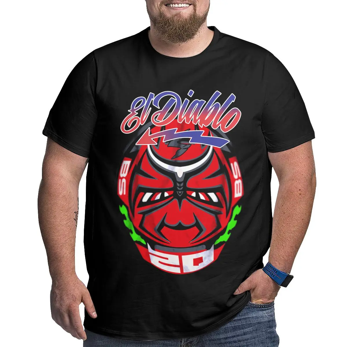 

Big Size T-shirt The Champions Man Fabio Quantararo Graphic scooter Novelty Loose Large Loose Large Tees Tops