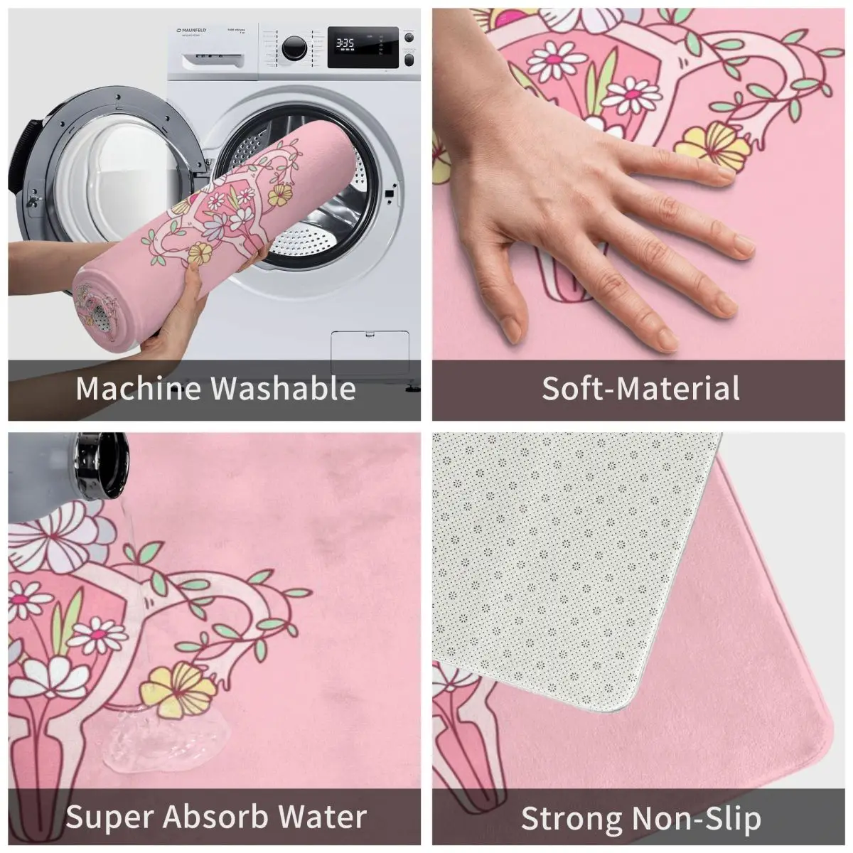 Цветочный ковролин для двери из полиэстера