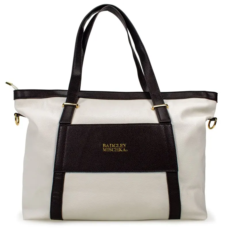 Anna Vegan Leather Tote Weekender Unisex Travel Bag (White)