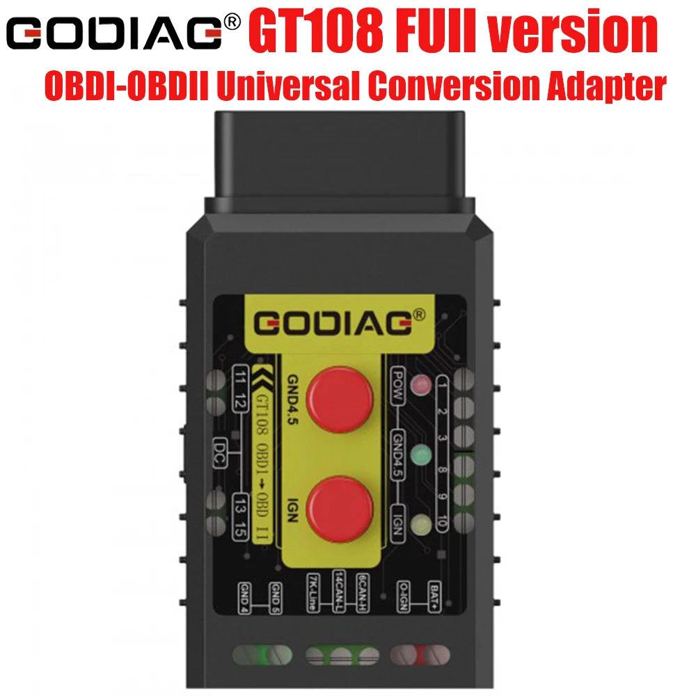 Godiag GT108 Полная версия конфигурации Super OBDI-OBDII Универсальный преобразовательный