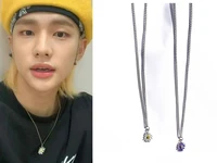 kpop new boys group stray kids geometric flower daisy pendant chain clavicle chain jewelry fashion charm jewelry gifts v suga rm