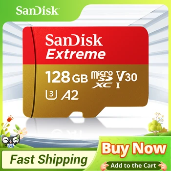 100% Original SanDisk Extreme Memory Card 128gb 256gb Micro SD Card 32GB 64GB SDHC Class 10 U3 160MB/S TF/SD Memory Card 512GB 1