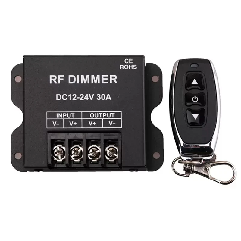 RF LED Dimmer Wireless Brightness 3Keys Remote Controller DC12V-24V 30A 360W 720W for 5050 3528 Single Color Strip Lights