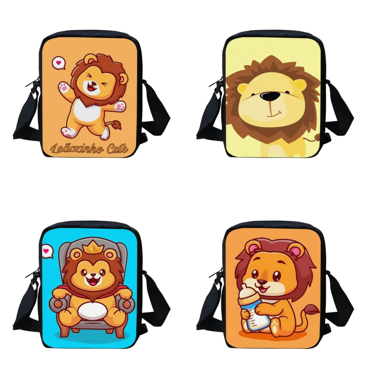 

BELIDOME Crossbody Bag Teenagers Cartoon Lion Pattern Messenger Bag for Women Handbag Portable Sports Versatile Bag Plecaczk