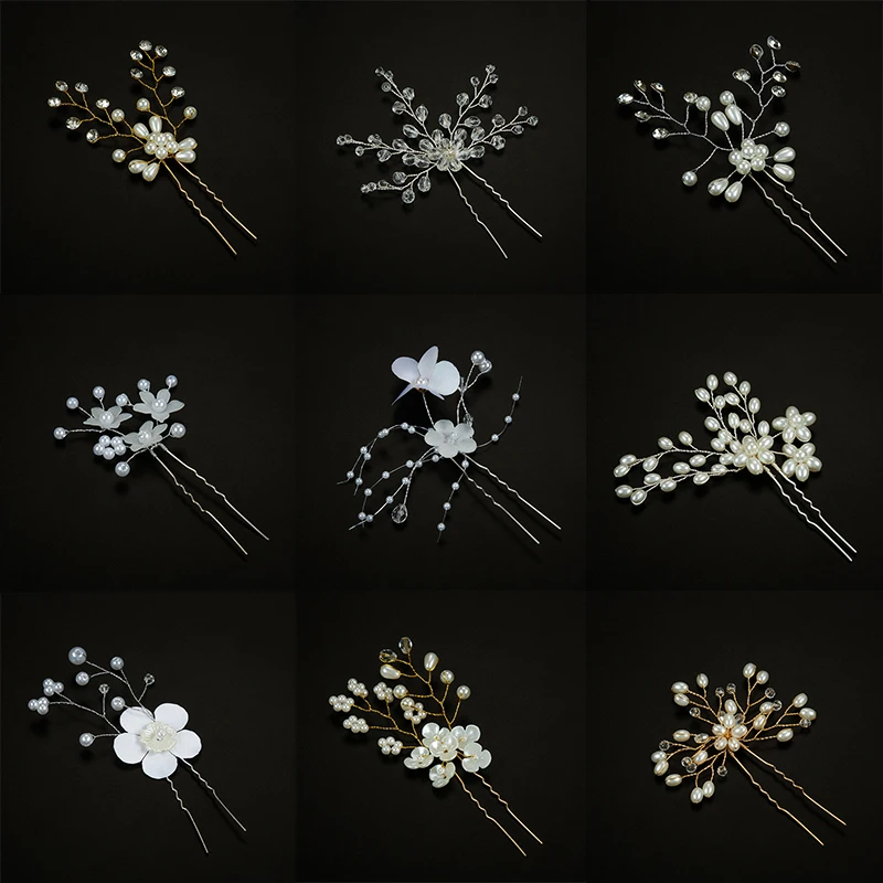 

Crystal Pearl Hairpin Hair Vine Tiaras Bridal Hair Accessories Head Piece Hair Comb Headband Hairpin Flower Pins Party Headpiece