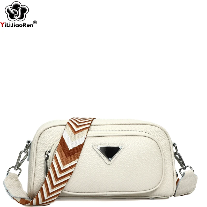 Женская сумка через плечо из натуральной кожи дизайнерская модная с широким