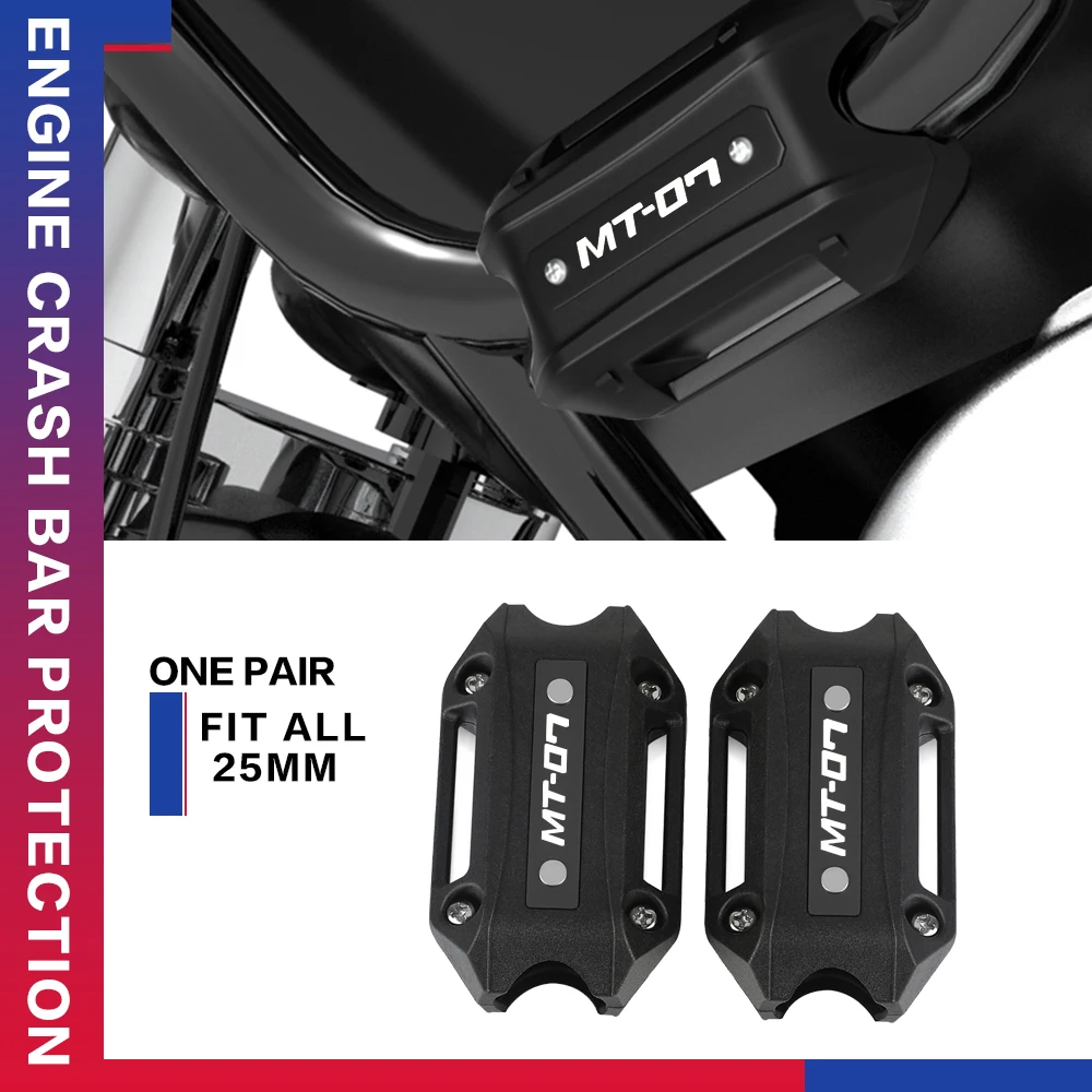 

For Yamaha MT07 MT 07 mt-07 FZ07 2014-2023 Motorcycle Accessories 25mm Crash Bar Bumper Engine Guard Protection Decorative Block