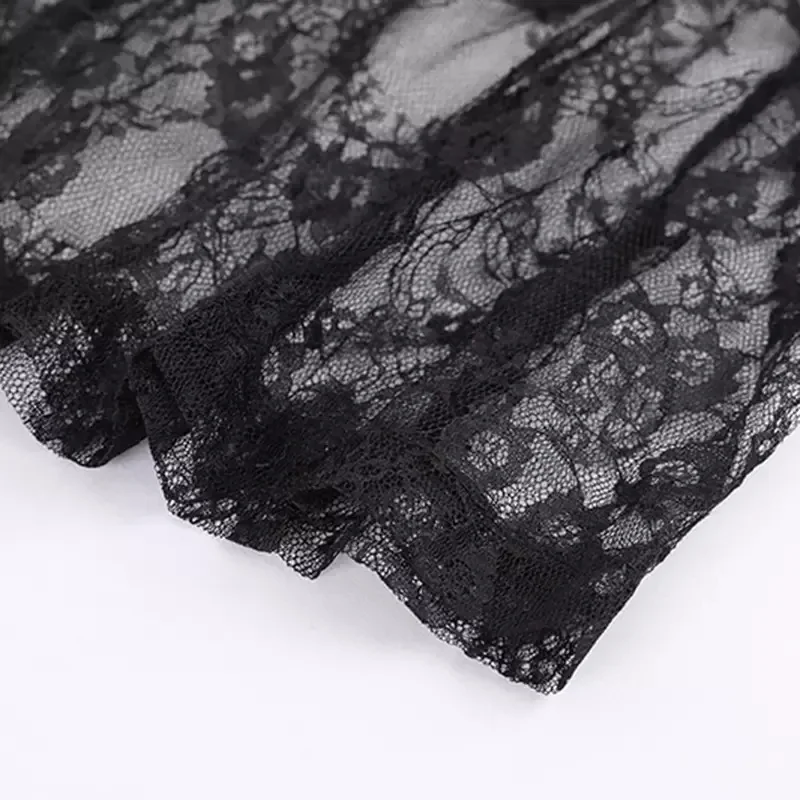 Женское длинное кружевное платье сексуальное готическое макси в пол