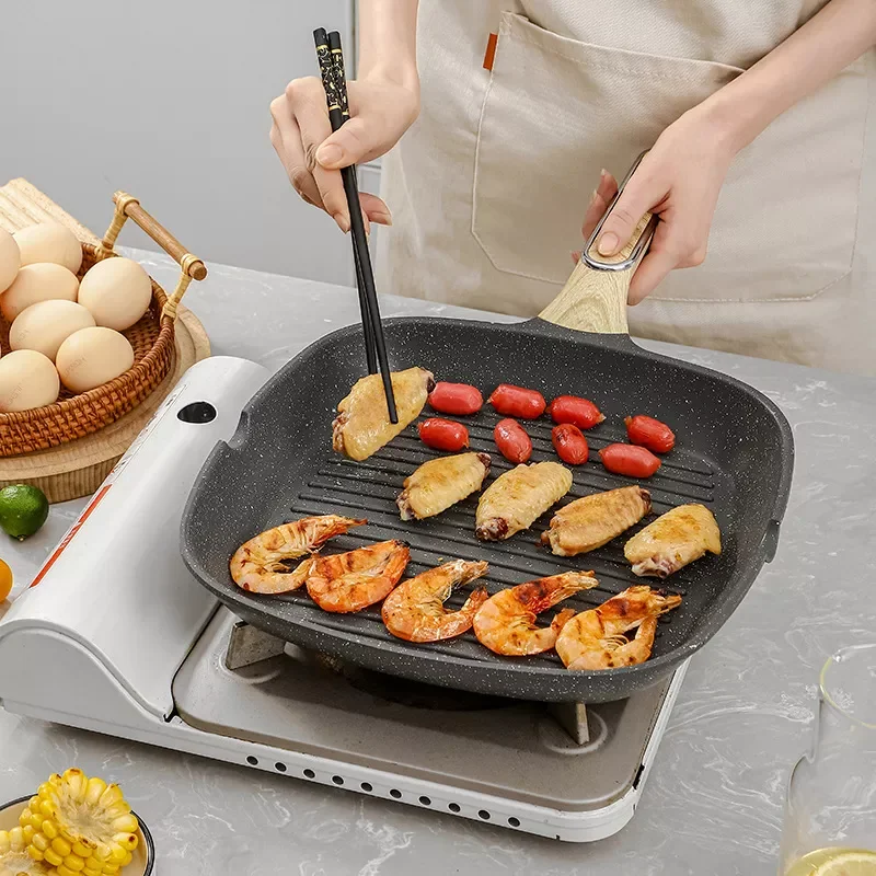 

2023 3-in-1 Frying Pan Crepe Maker Thickened Omelet Pan Non-stick Egg Steak Ham Pancake Tamagoyaki Kitchen Cooking Breakfast Mak