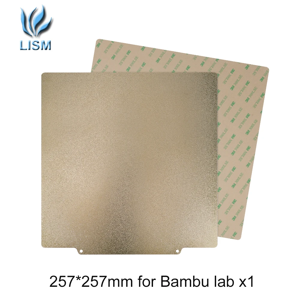 

Двухсторонняя Тепловая платформа PEI 257*257 мм для Bambu lab x1, строительная пластина PEI, строительная пластина с магнитным основанием, пружинный стальной лист