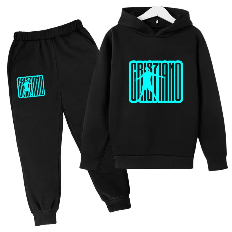New Trend Brand Hoodie Basketball Sports Clothes 3-12 Years Old Boys Suit Girls Spring and Autumn Fashion Charming 2-piece Set