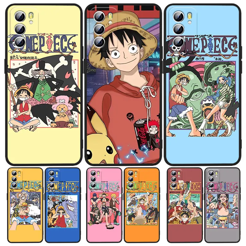 

Japanese anime One Piece cover Phone Case For OPPO A5 A9 A12 A1K AX7 A72 A52 A31 A53 A53S A73 A93 A94 A74 A16 2020 Black luxury