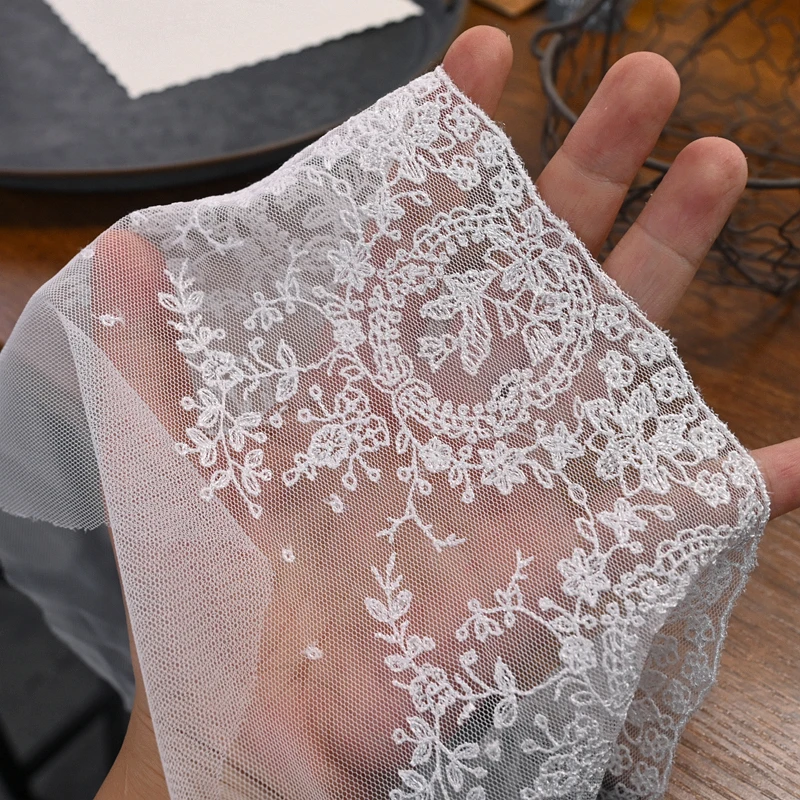 Вышитая гипюровая кружевная отделка белая и черная швейная лента теплое вязание