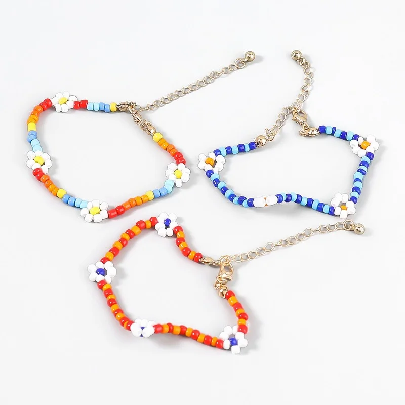 

Rice Beads Braided Floral Bohemian Style Summer Trend Fashion Women's New Hand Accessories Bracelets for Women Girl Wholesale