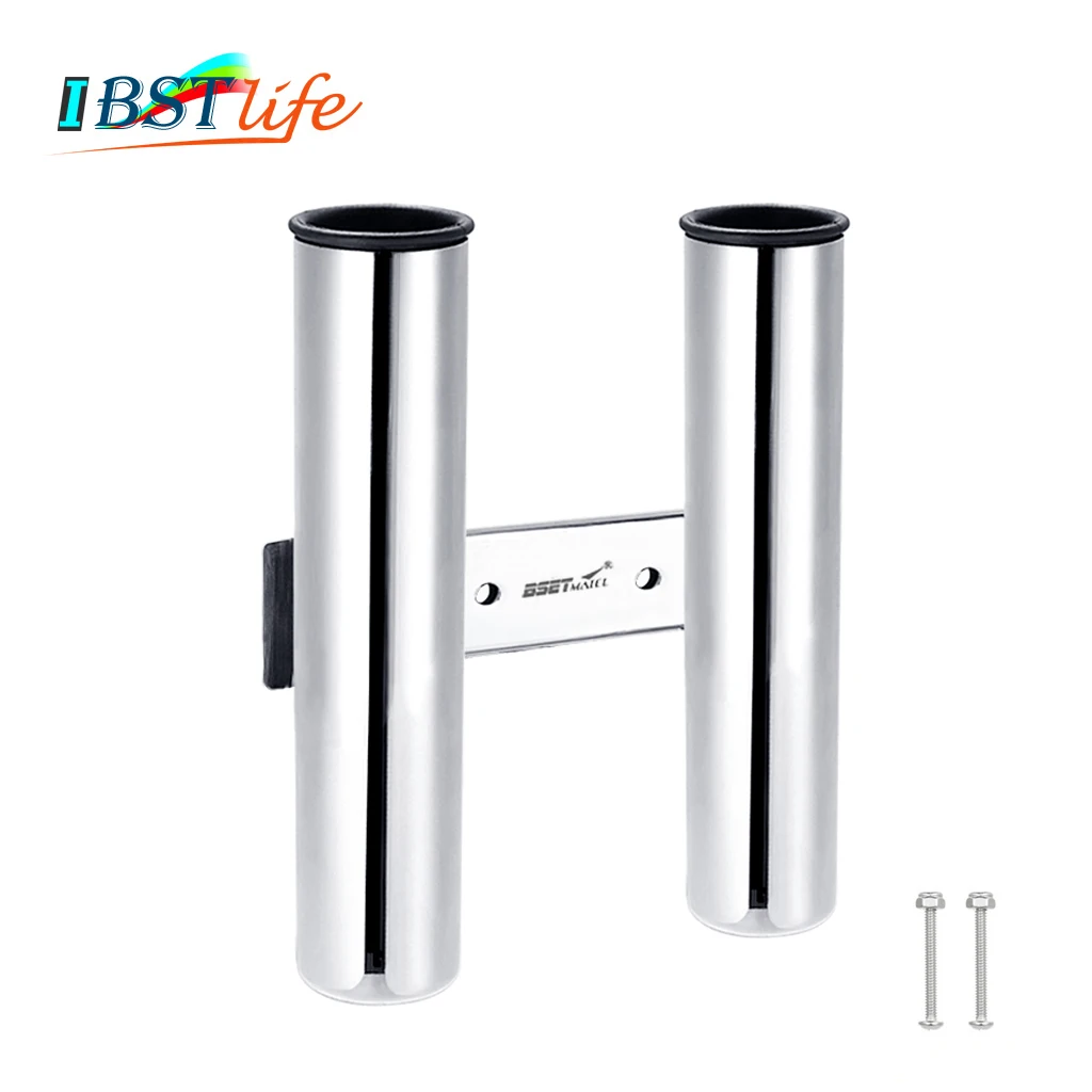 

2 Tubes Link Stainless Steel 316 Boat Fishing Rod Rack Holder Pole Tube Mount Socket Marine Fishing Kayak Yacht Accessories