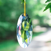 90mm oval crystal prism sunlight capture lamp chandelier accessories transparent pendant hanging furniture decoration
