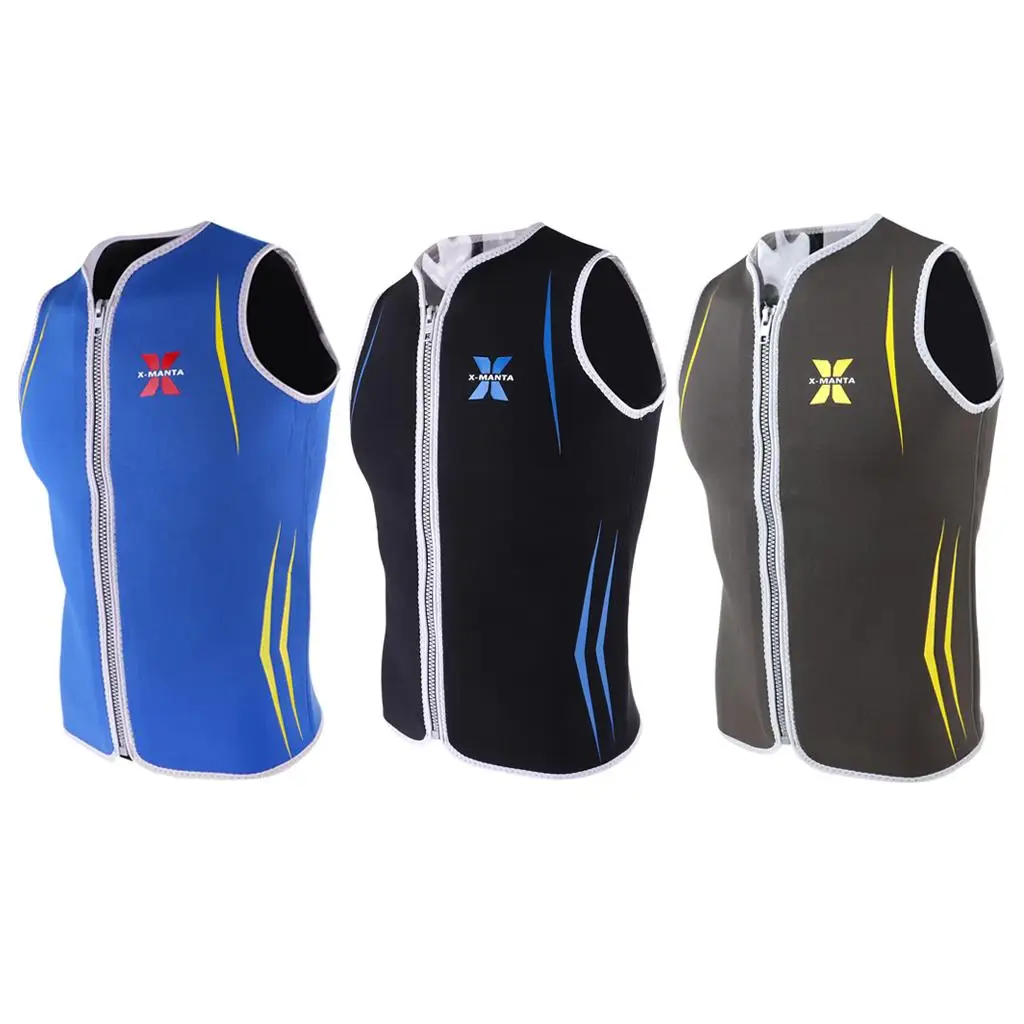 

Mens 3mm Neoprene Wetsuit Sleeveless Front Zip Jacket