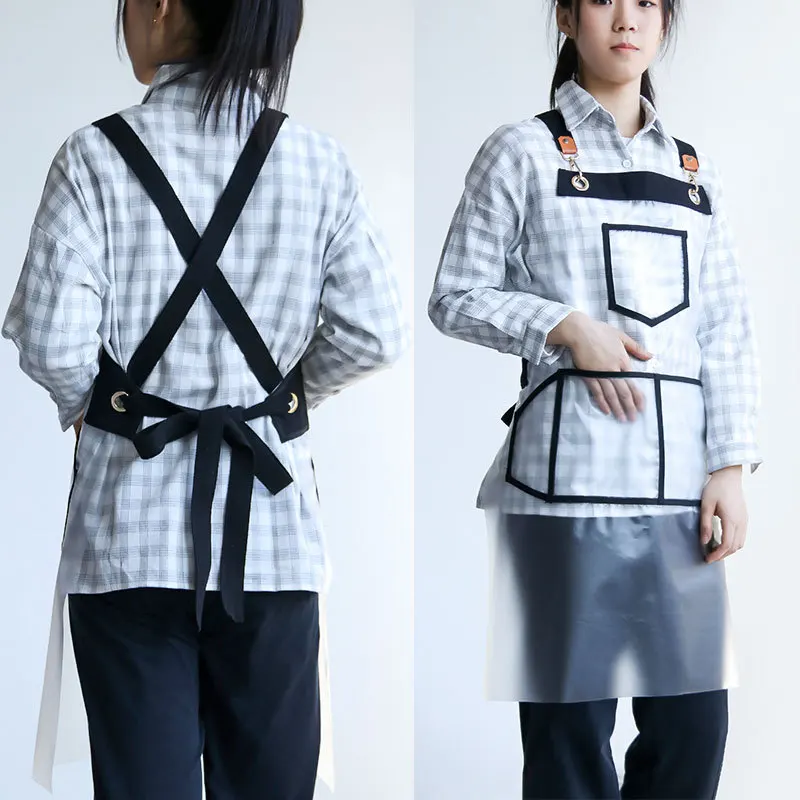 

Transparent Apron Home Kitchen Restaurant Dishwasher Baked Oil Hairdressing Nail Art Oil Painting Clothes Overcoat