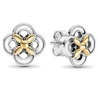 authentic 925 sterling silver sparkling passions flower stud earrings for women wedding gift pandora jewelry