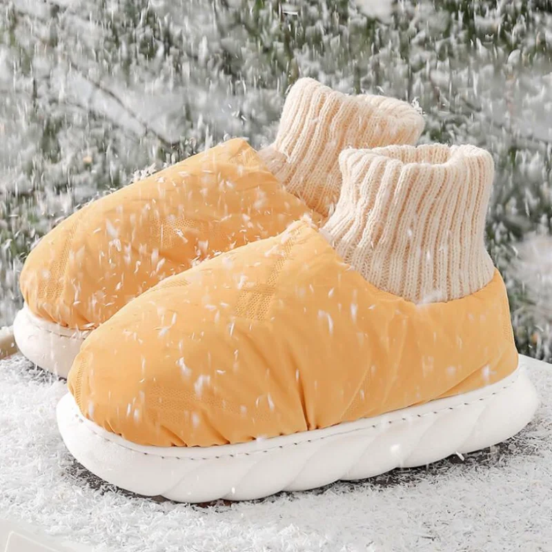 

New In Winter Boots for Women 2022 High Top Ladies Cotton Shoes Waterproof Keep Warm Plush Flat Heels Woman Ankle Boot Wholesale