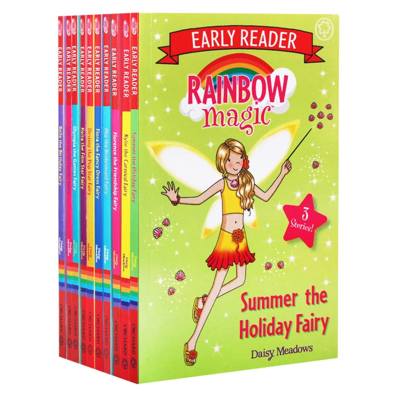 Children Interesting Storybook Girls Kids Age 5+ 10 Books/Set Early Reader Rainbow Magic English Graded Readings Level 2