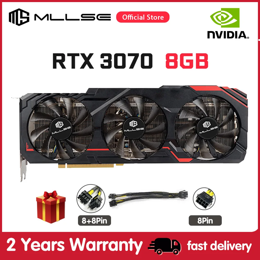 Видеокарта MLLSE RTX 3070 8 Гб игровой NVIDIA GPU GDDR6 256bit HDMI * 1 DP 3 PCI Express 4 0x16 rtx видеокарта -